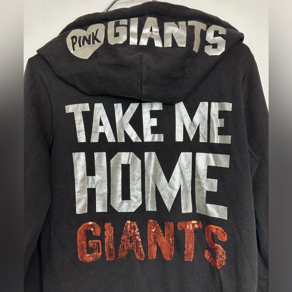 *PINK* SAN FRANCISCO GIANTS 5th & Ocean Collab Black Hoodie Size Medium - Picture 3 of 5